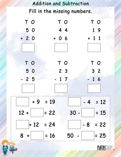 addition and subtraction worksheets.